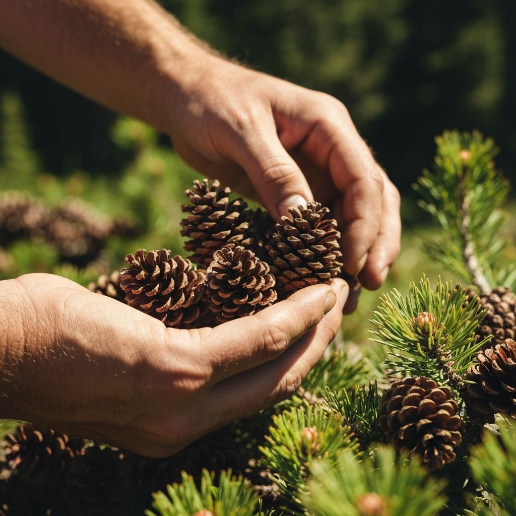 Ernte der Zirbelzapfen